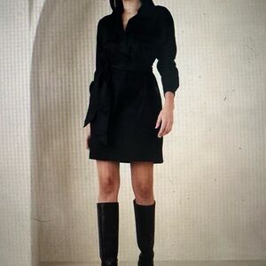 Twill Utility Mini Shirtdress with Belt